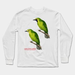 Lesser Green Leafbird | Chloropsis cyanopogon ⚥ Long Sleeve T-Shirt